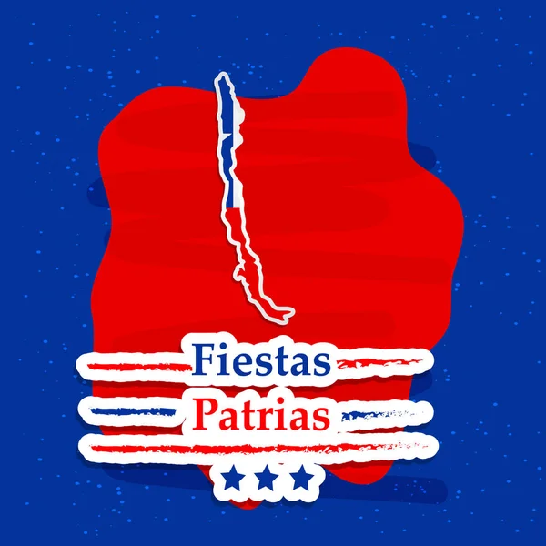 Chilei Nemzeti Függetlenség Napja Fiestas Patrias Háttér Elemeinek Szemléltetése — Stock Vector