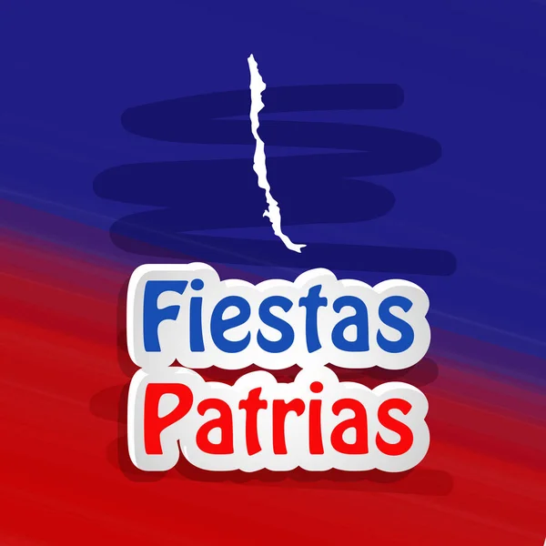 Ilustración Elementos Del Día Nacional Independencia Chile Fiestas Patrias Background — Vector de stock