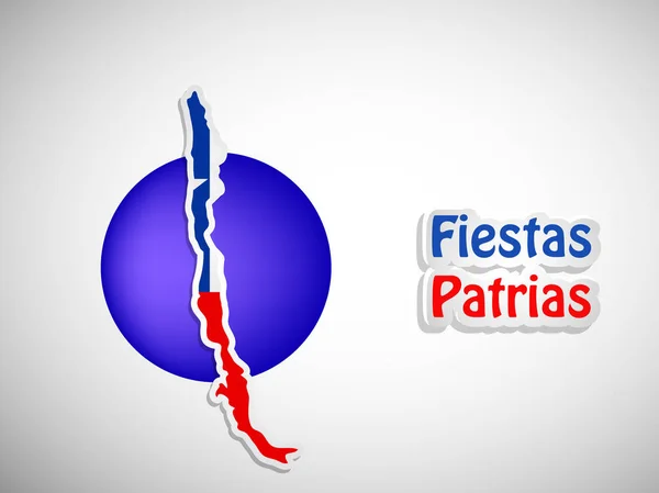 Ilustração Elementos Fundo Dia Independência Nacional Chile Fiestas Patrias — Vetor de Stock