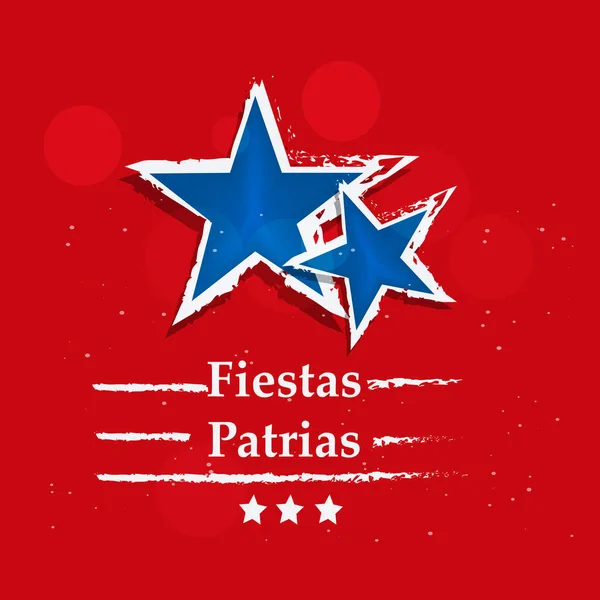 Illustration Von Elementen Des Chilenischen Nationalen Unabhängigkeitstages Fiestas Patrias Hintergrund — Stockvektor