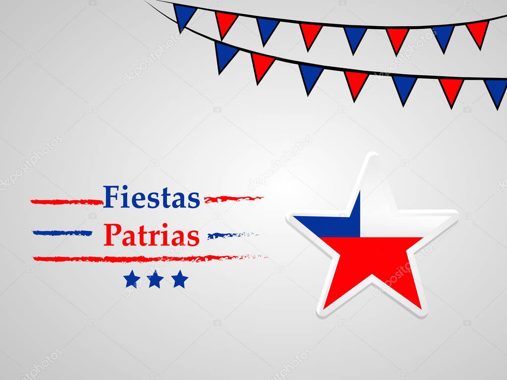 illustration of elements of Chile's National Independence Day Fiestas Patrias background