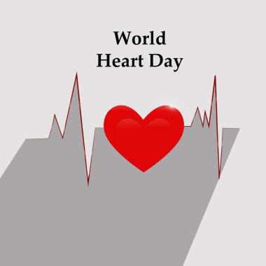 Dünya Kalp Günü Arkaplanı elementlerinin gösterimi. Dünya Kalp Günü vesilesiyle Dünya Kalp Günü metni