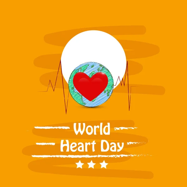 Ilustración Elementos Del Antecedentes Del Día Mundial Del Corazón Ilustración — Vector de stock