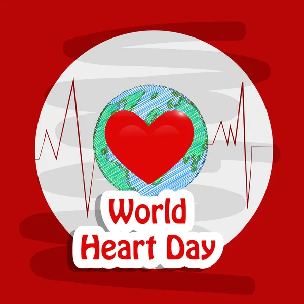 Illustration Elements World Heart Day Background Illustration Heart World Heart — Stock Vector