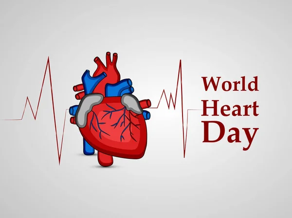 Illustration Elements World Heart Day Background Illustration Heart World Heart — Stock Vector