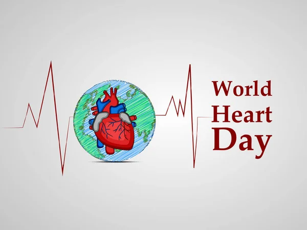 Illustratie Van Elementen Van World Heart Day Achtergrond Illustratie Van — Stockvector