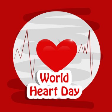 Dünya Kalp Günü Arkaplanı elementlerinin gösterimi