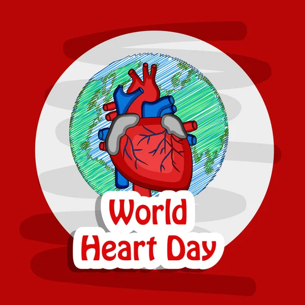 Ілюстрація Елементів World Heart Day Background Ілюстрація Про Серце Текстом — стоковий вектор