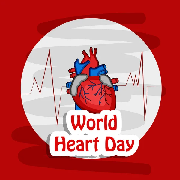 Illustratie Van Elementen Van World Heart Day Achtergrond Illustratie Van — Stockvector