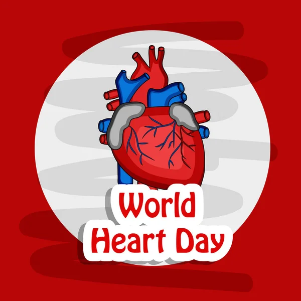 Ілюстрація Елементів World Heart Day Background Ілюстрація Про Серце Текстом — стоковий вектор