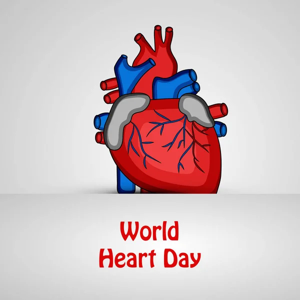 Ilustración Los Elementos Del Día Mundial Del Corazón Antecedentes — Vector de stock