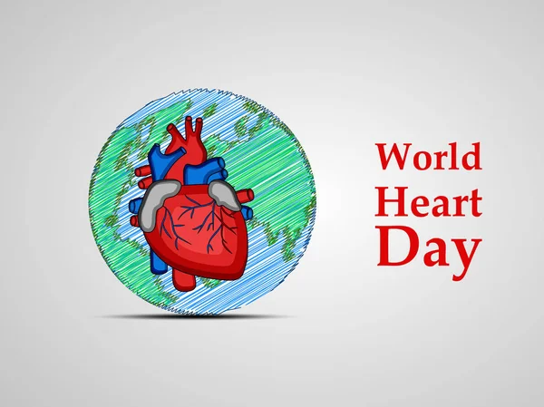 Illustratie Van Elementen Van World Heart Day Achtergrond — Stockvector