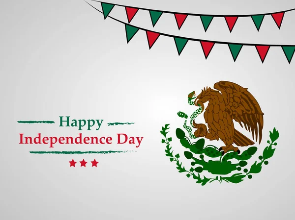 Ilustración Elementos Del Día Independencia México Antecedentes — Vector de stock