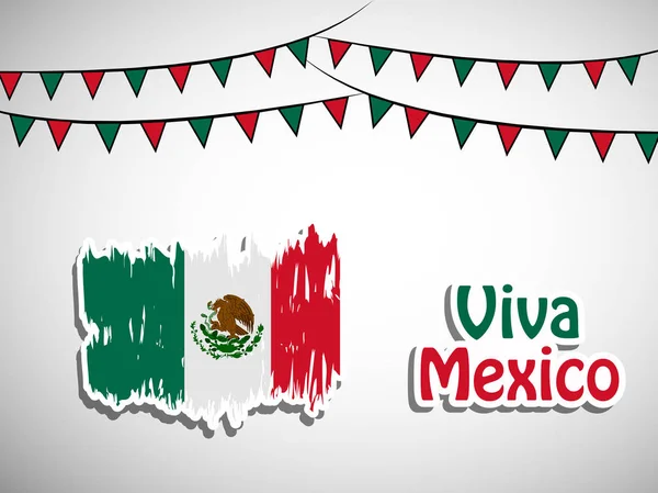 Ilustración Elementos Del Día Independencia México Antecedentes — Archivo Imágenes Vectoriales