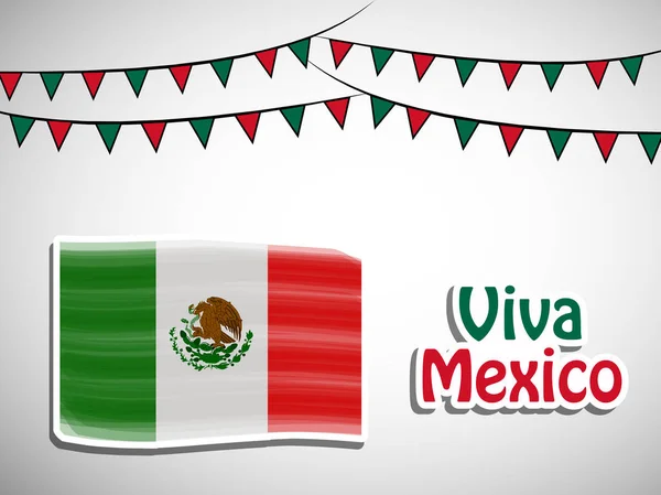 Illustration Elements Mexico Independence Day Background — Stock Vector
