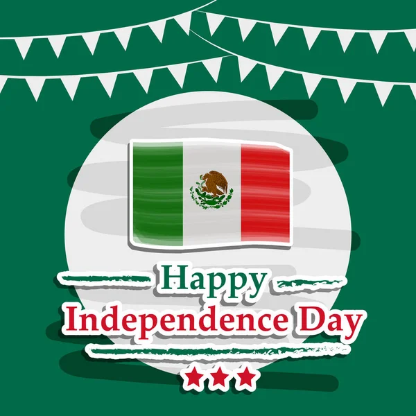 Ilustración Elementos Del Día Independencia México Antecedentes — Vector de stock