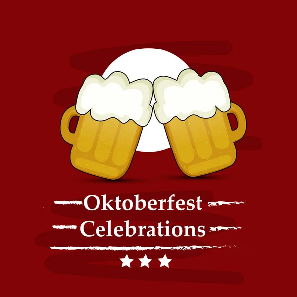 Ilustración Los Elementos Del Festival Cerveza Oktoberfest Fondo — Vector de stock