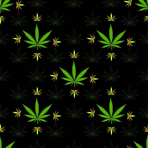 Feuilles Vectorielles Modèle Cannabis Sans Couture Pour Les Vêtements Shirt — Image vectorielle