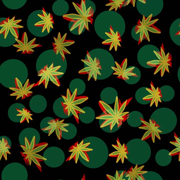 Textura Sin Costuras Las Hojas Marihuana Cannabis Estilo Abstracto Brillante — Archivo Imágenes Vectoriales