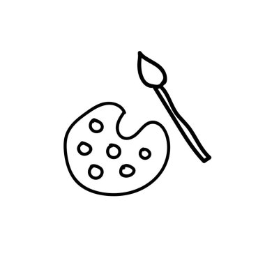 palet ve fırça karalama yaratıcılık simgesi vektörü