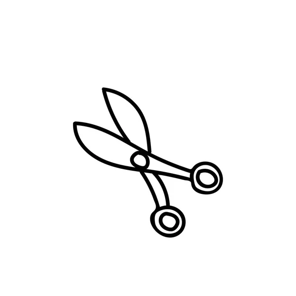 Tesoura doodle vetor silhueta isolado simples —  Vetores de Stock