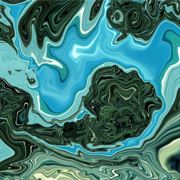蓝色海洋蓝色波浪的液体大理石质感背景 — 图库矢量图片