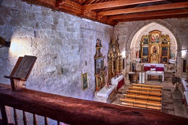SORIA, CASTILLA Y LEON, SPAIN - MAY 24, 2017: The interior of the Church of San Lorenzo in Valdegena, the small village where the writer Avelino Hernandez was born.