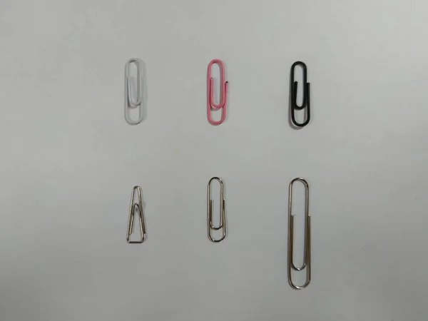 Paper Clips Different Colors Sizes — 스톡 사진
