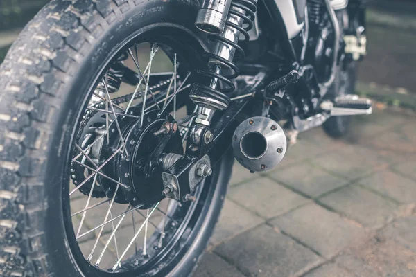 Vlastní motocykl detailní technologie Superbike a pozadí dopravní koncepce. — Stock fotografie