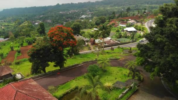 Luchtfoto Drone Video Van Verlaten Hotel Bedugul Bali Eiland Indonesië — Stockvideo