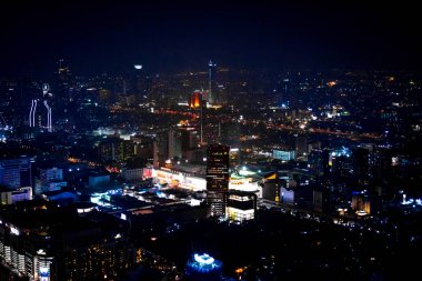 Bangkok şehir gece zaman. Tayland.