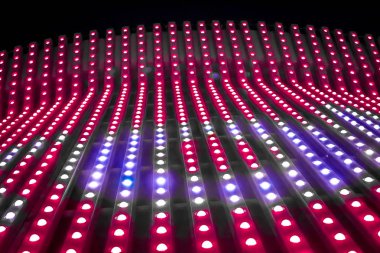 Gece ışıkları Bankgok şehir, Tayland, Asya.