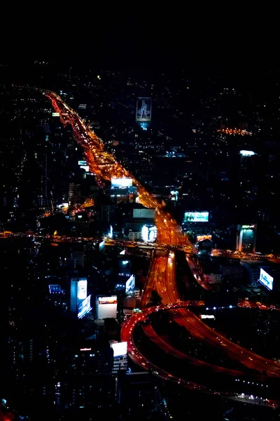 Μπανγκόκ πόλη κατά τις νυκτερινές ώρες. Ταϊλάνδη. — Φωτογραφία Αρχείου