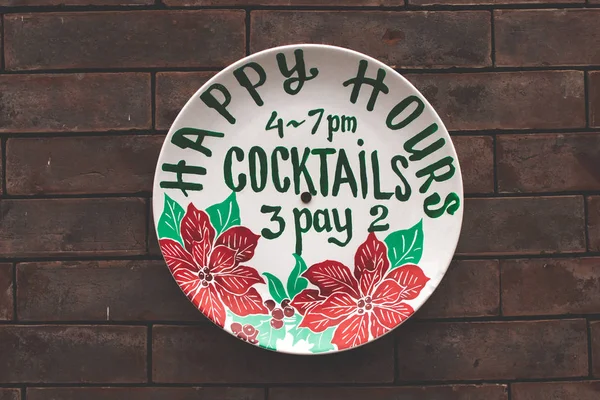 Cocktail sign board in the restaurant of Bali island, Indonesia. — Stock Photo, Image