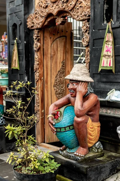 Estatua Balinesa Del Trabajador Del Campo Arroz Isla Tropical Bali — Foto de Stock