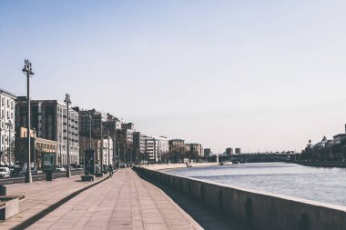 Moskova, Rusya-Mayıs 19, 2019: Kotelnicheskaya Embankment. Moskova, Rusya. Cityscape.