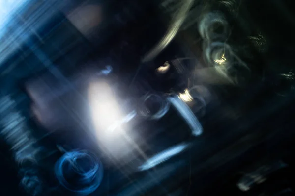 Vehicle interior. Abstract photography, long exposure.