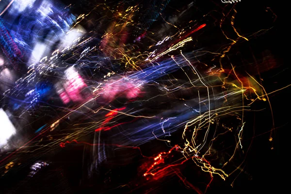 Városi galaxis. Eredeti fényfestés, hosszú expozíció. Absztrakt fotográfia. — Stock Fotó