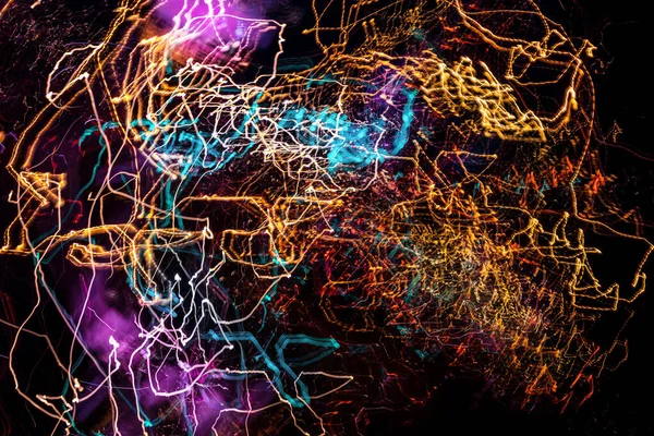 Urban galaxy. Original light painting, long exposure. Abstract photography. — Stock Photo, Image