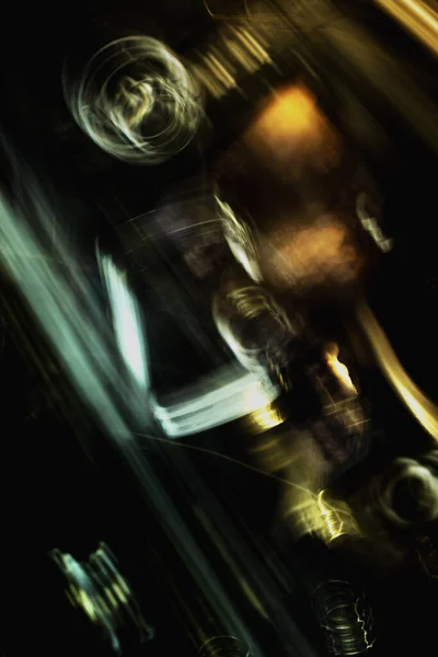 Autoinnenraum. Original Lichtmalerei, Langzeitbelichtung. Abstrakte Fotografie. — Stockfoto