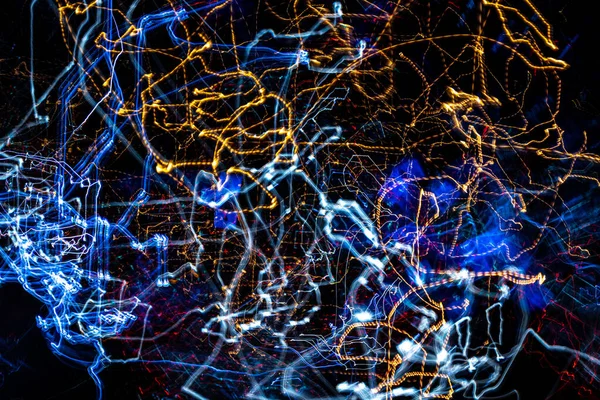 Urban galaxy. Original light painting, long exposure. Abstract photography background. — Stock Photo, Image