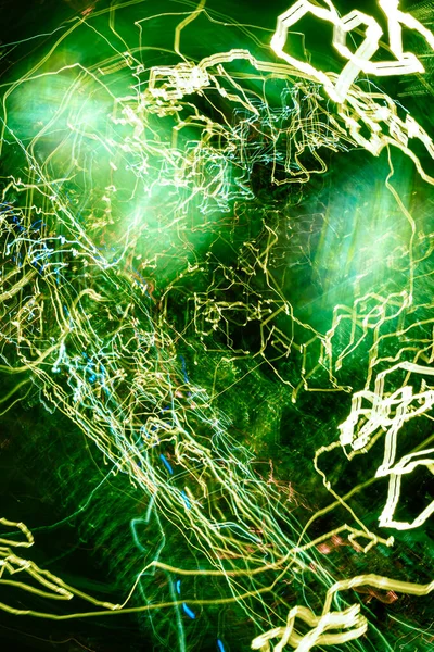Urban galaxy. Original light painting, long exposure. Abstract photography background.