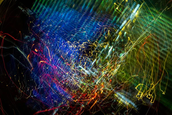 Urban galaxy. Original light painting, long exposure. Abstract photography background. — Stock Photo, Image