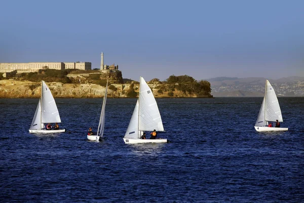 San Francisco Usa Ottobre 2013 Barche Vela Nella Baia Sullo — Foto Stock