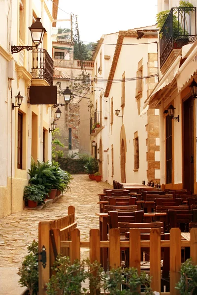 Strada Stretta Nel Centro Storico Alcudia Maiorca — Foto Stock