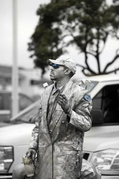 San Francisco Usa September 2011 City Street Performance Silver Painted — Stockfoto