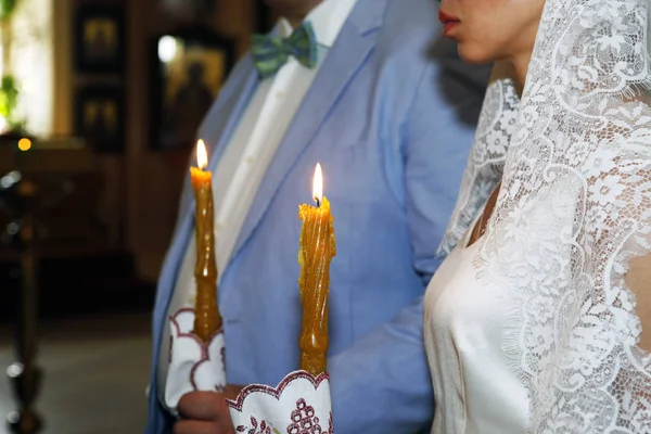 Beautiful Wedding Ceremony Russian Church — Stock Photo, Image