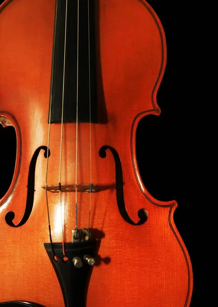 1937 Old Violin Black Background — Stock Photo, Image