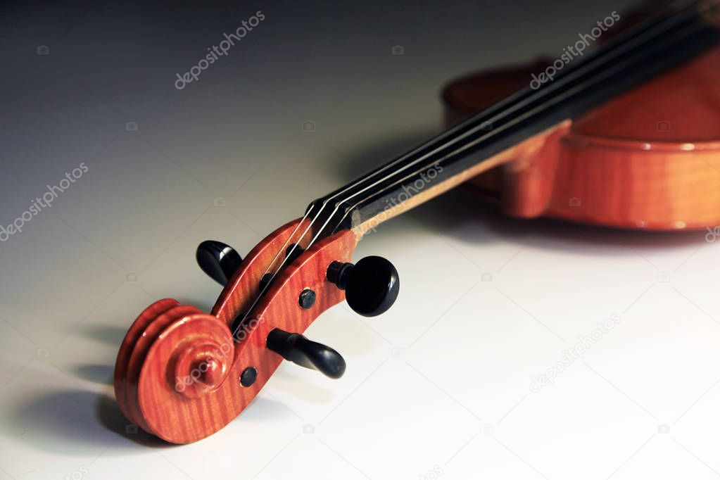1937 old violin on the dim background