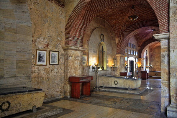 Santo Domingo, Dominican Republic - November 20, 2014: Interior of national pantheon in Santo Domingo, Dominican Republic